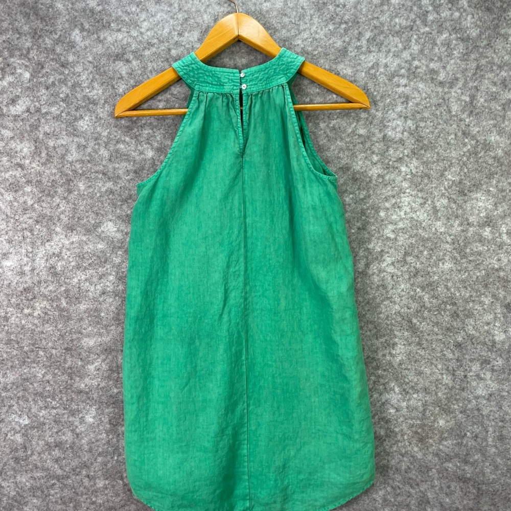 C&C California Dress Womens Small Green Linen Keyhole Halter Sleeveless summer - Picture 7 of 8